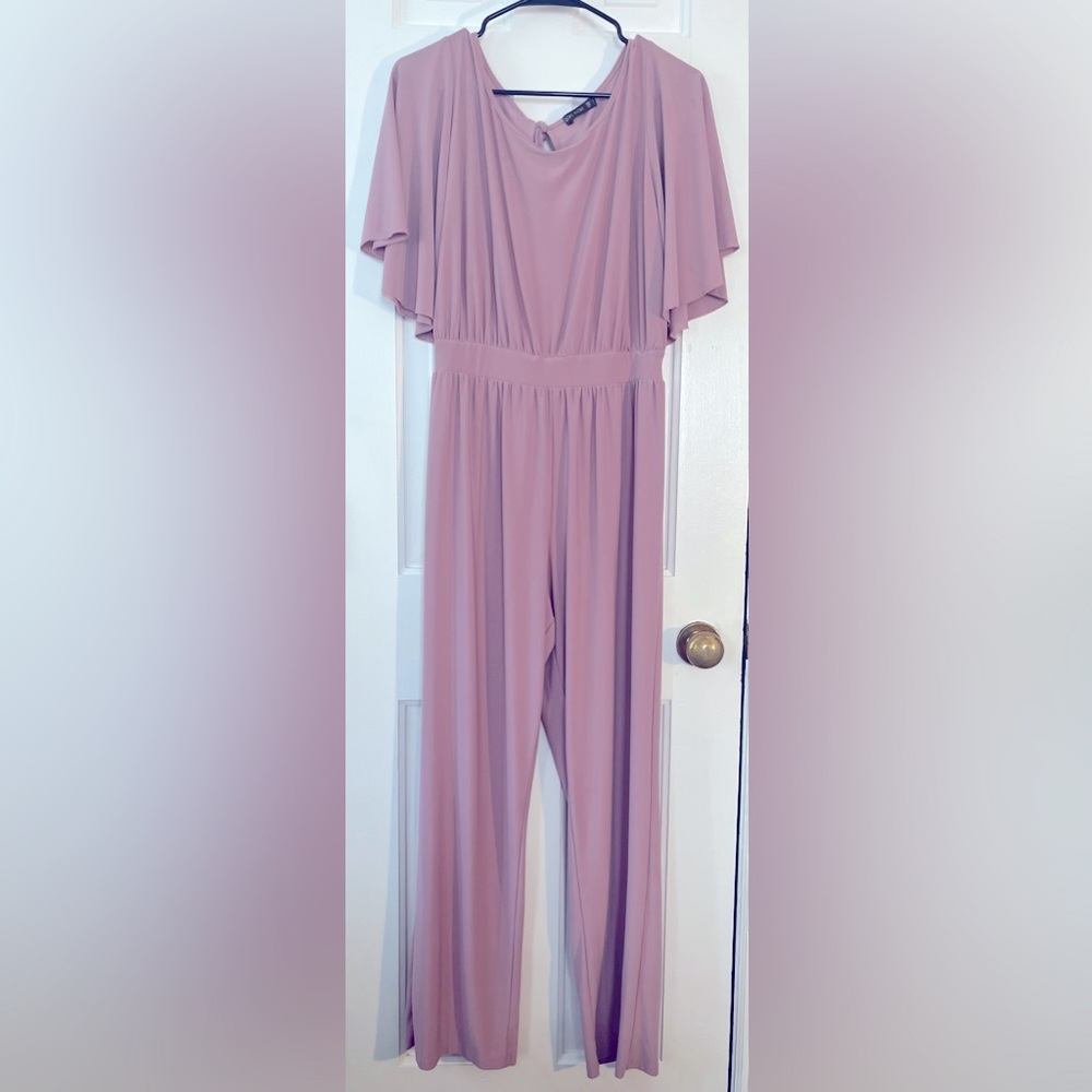 KOH KOH Women's Short Sleeve Pull-On Jumpsuit. Size: Large/Color: Dusty …